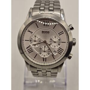 Hugo Boss Men's Watch HB 118.1.14.2347 Black Leather Strap Chronograph